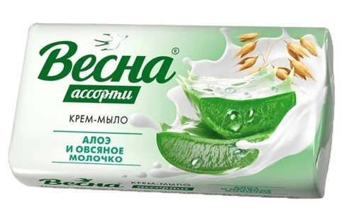 Крем - мыло туалетное Алоэ и Овсяное Молочко, ВЕСНА АССОРТИ 90 гр (72) - купить в Самаре и Тольятти. 