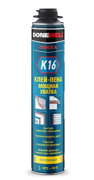 Клей - пена DONEWELL "Мощная Хватка"  всесезонная 1000 мл. - купить в Самаре и Тольятти. 