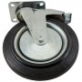 Опора поворотная SCb250 (SCB85), d250, черная литая резина, с тормозом (220 кг) - купить в Самаре и Тольятти. 