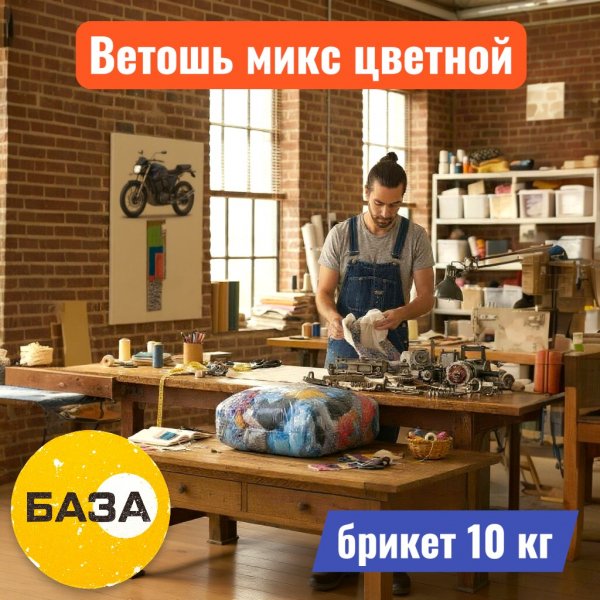 Ветошь микс цветной, лоскуты 40*60см, брикет 10 кг, ГОСТ 4643-75 - купить в Самаре и Тольятти. 