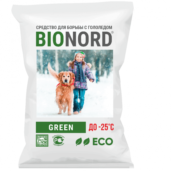 Противогололедный реагент Бионорд Green -25С, с биофиль.добавкой (23 кг) - купить в Самаре и Тольятти. 