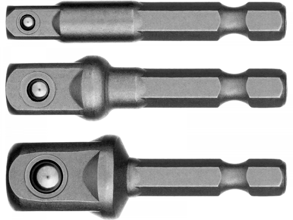 Адаптер бита для торцевых головок, набор 3 предм. (1/4", 3/8", 1/2"), 50 мм STAYER "MAXFIX" 26656-H3 - купить в Самаре и Тольятти. 