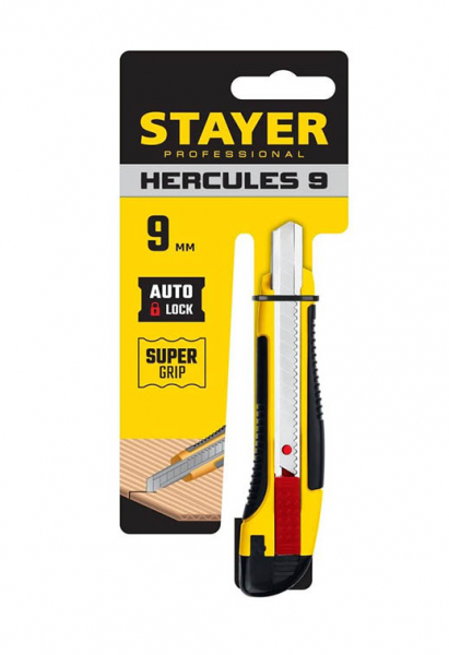 Нож STAYER "HERCULES-9" с автостопом, сегмент. лезвия 9 мм (0903_z01) - купить в Самаре и Тольятти. 