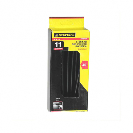 Стержни клеевые черные STAYER Black (11х200мм 40шт), 0,8кг 2-06821-D-S40 - купить в Самаре и Тольятти. 