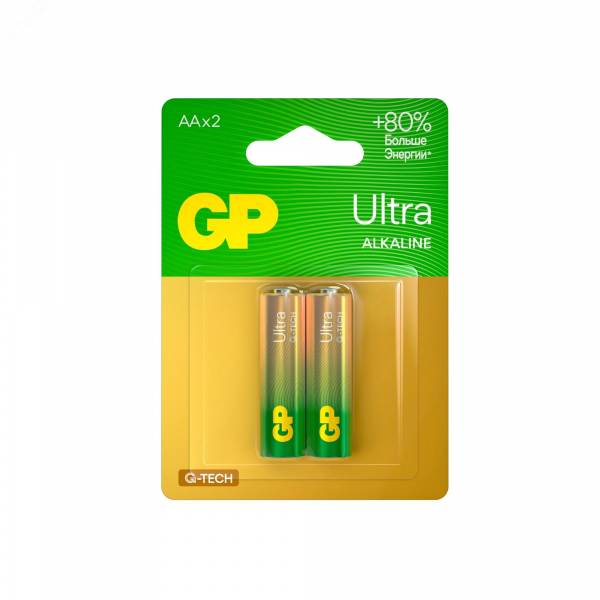 Батарейка алкалиновая GP Ultra Alkaline G-Tech 15А АA 2 шт в блистере 1229 GP - купить в Самаре и Тольятти. 