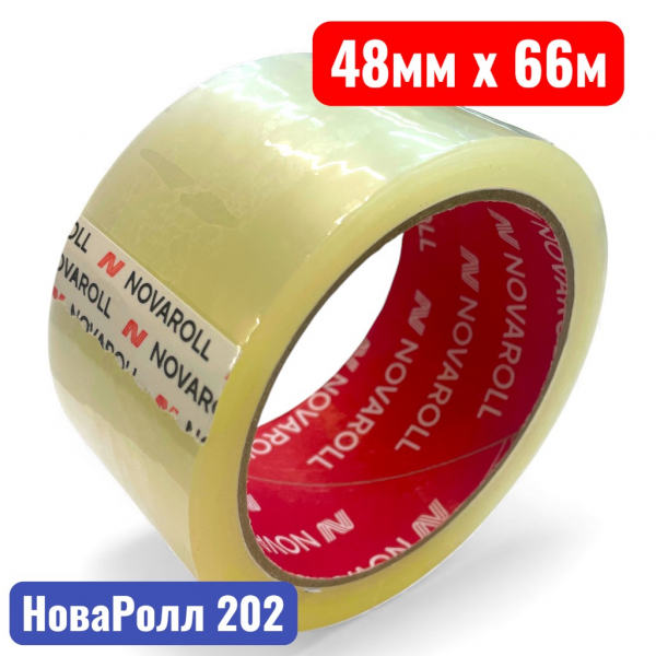 Клейкая лента (скотч), 48 мм х 66 м, "Нова Ролл 202", 38 мкм, прозрачный (72) - купить в Самаре и Тольятти. 